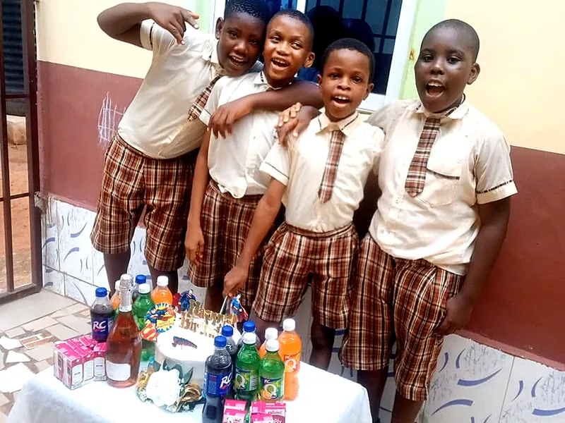 Sure Edge students in school uniform together